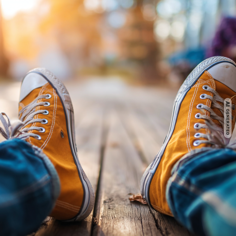 Shoes on wooden floor